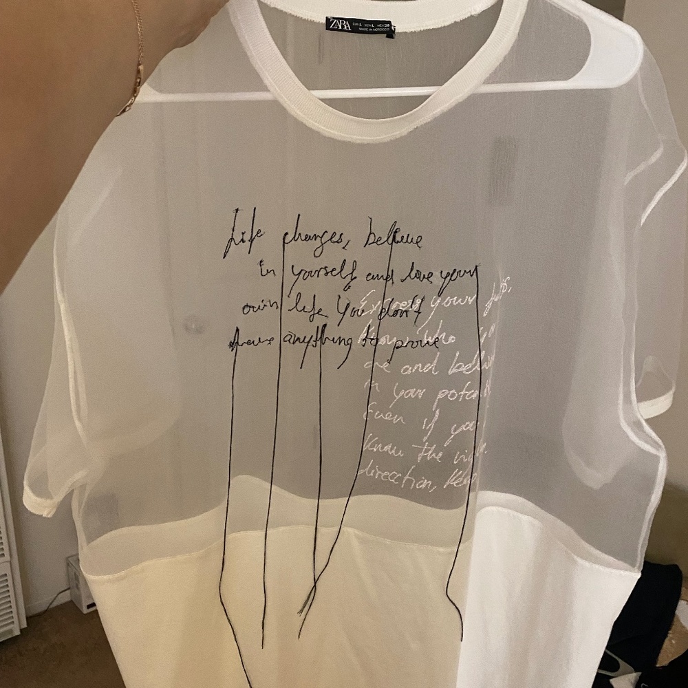 White top with organza